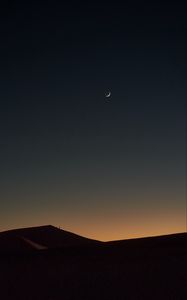 Preview wallpaper desert, evening, moon, sky