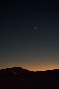 Preview wallpaper desert, evening, moon, sky