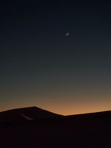 Preview wallpaper desert, evening, moon, sky