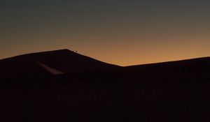 Preview wallpaper desert, evening, moon, sky