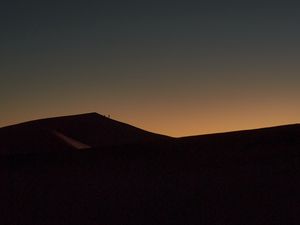 Preview wallpaper desert, evening, moon, sky