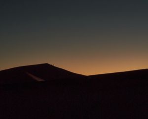 Preview wallpaper desert, evening, moon, sky