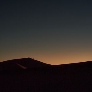 Preview wallpaper desert, evening, moon, sky