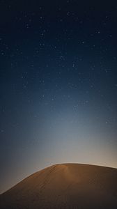 Preview wallpaper desert, hill, starry sky, night
