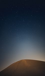 Preview wallpaper desert, hill, starry sky, night
