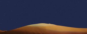 Preview wallpaper desert, hill, starry sky, stars, night