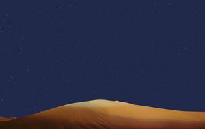 Preview wallpaper desert, hill, starry sky, stars, night