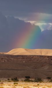 Preview wallpaper desert, hills, rainbow, landscape