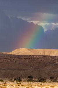 Preview wallpaper desert, hills, rainbow, landscape