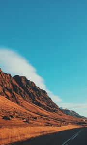 Preview wallpaper desert, hills, road, marking