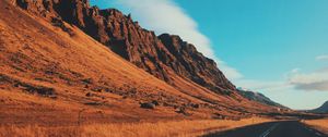 Preview wallpaper desert, hills, road, marking