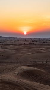 Preview wallpaper desert, horizon, sands, dawn