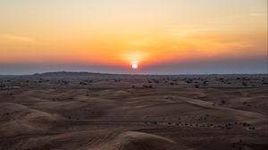 Preview wallpaper desert, horizon, sands, dawn