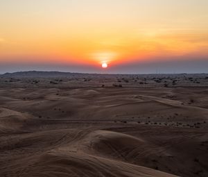 Preview wallpaper desert, horizon, sands, dawn