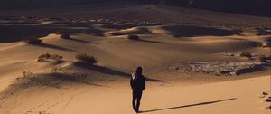 Preview wallpaper desert, loneliness, solitude, sand, traces
