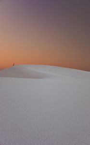 Preview wallpaper desert, man, sand, wanderer, solitude, white sands national monument, united states