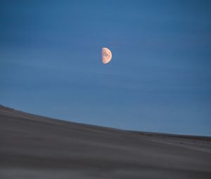 Preview wallpaper desert, moon, night, dusk