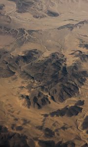 Preview wallpaper desert, mountains, aerial view, relief, brown