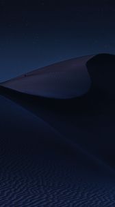 Preview wallpaper desert, night, dark, dunes, starry sky