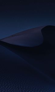 Preview wallpaper desert, night, dark, dunes, starry sky