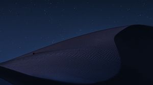 Preview wallpaper desert, night, dark, dunes, starry sky