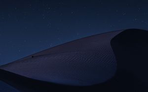 Preview wallpaper desert, night, dark, dunes, starry sky