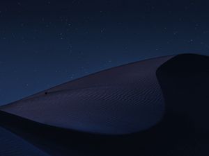 Preview wallpaper desert, night, dark, dunes, starry sky