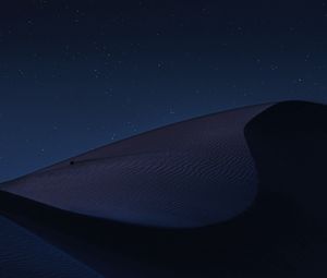 Preview wallpaper desert, night, dark, dunes, starry sky