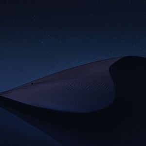 Preview wallpaper desert, night, dark, dunes, starry sky