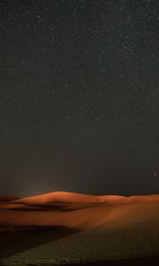 Preview wallpaper desert, night, starry sky, dunes, sand