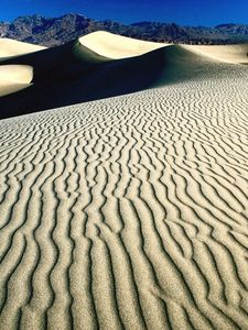 Preview wallpaper desert, patterns, sand, lines, dunes, shades, mountains