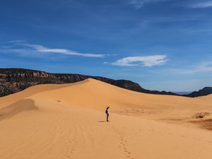 Preview wallpaper desert, people, sand, tourist, journey