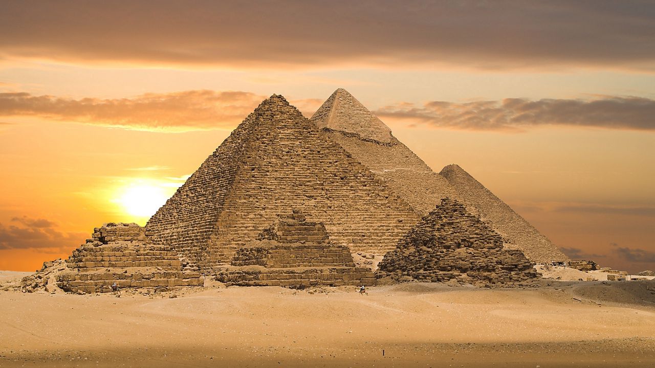 Wallpaper desert, pyramids, egypt
