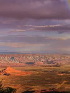 Preview wallpaper desert, rainbow, after a rain