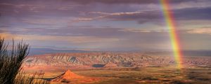 Preview wallpaper desert, rainbow, after a rain