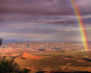 Preview wallpaper desert, rainbow, after a rain