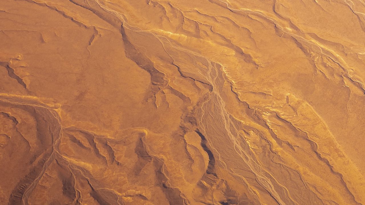 Wallpaper desert, relief, aerial view