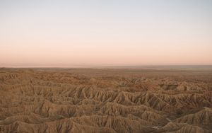 Preview wallpaper desert, relief, horizon