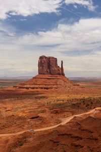 Preview wallpaper desert, road, rock, prairies