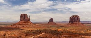 Preview wallpaper desert, road, rock, prairies