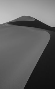 Preview wallpaper desert, sand, bw, dunes, winding