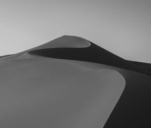 Preview wallpaper desert, sand, bw, dunes, winding