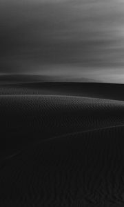Preview wallpaper desert, sand, bw, wavy, waves