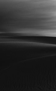 Preview wallpaper desert, sand, bw, wavy, waves