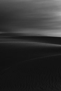 Preview wallpaper desert, sand, bw, wavy, waves