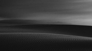 Preview wallpaper desert, sand, bw, wavy, waves
