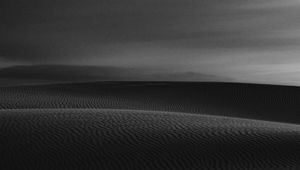 Preview wallpaper desert, sand, bw, wavy, waves