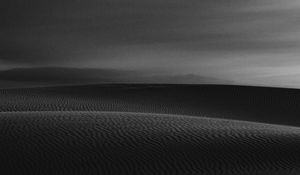 Preview wallpaper desert, sand, bw, wavy, waves