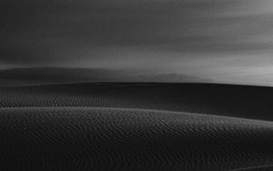 Preview wallpaper desert, sand, bw, wavy, waves