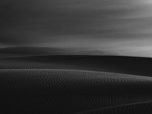 Preview wallpaper desert, sand, bw, wavy, waves